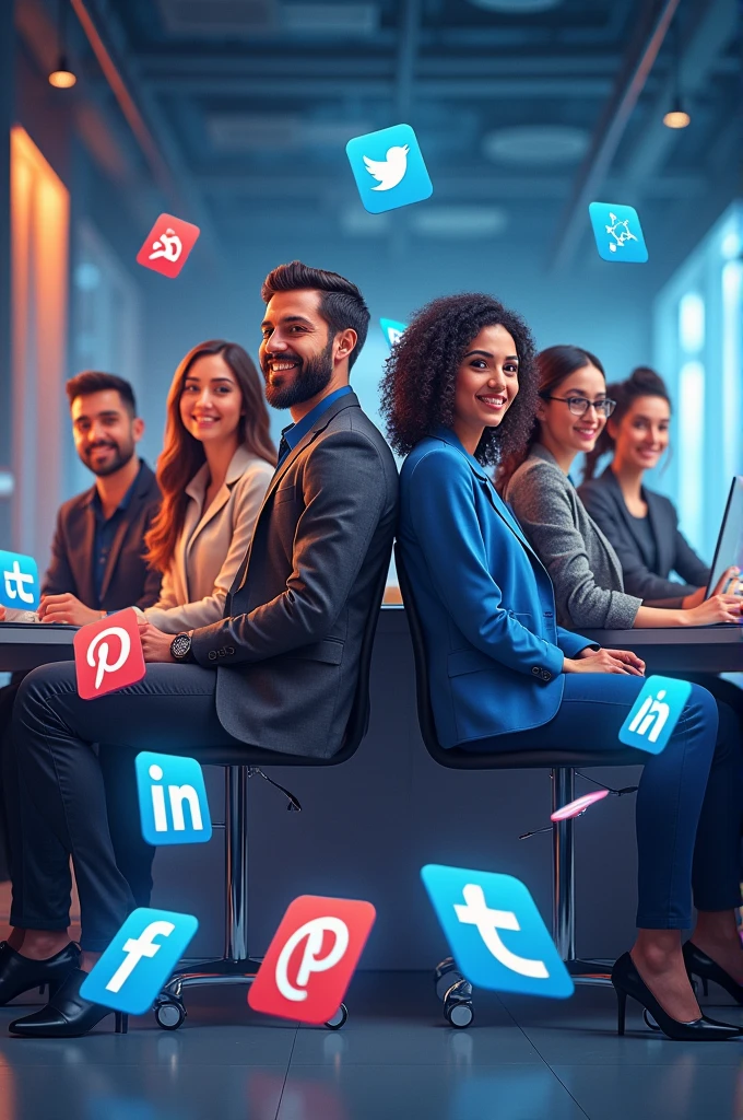 Make social media Hiring post with social media logos