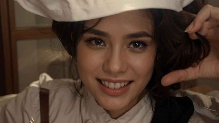 (chef d'oeuvre:1.3), (8k, Photoréaliste, Photographie RAW, Qualité d'image supérieure: 1.4), Japon lycéennes、(Coiffures aléatoires:1.2)、décolleté du sein:1.2、Visage super détaillé、Oeil du détail、Double paupière、Rassemblez votre poitrine、netteté:1.2、jolie femme:1.4、Des cheveux châtain clairs、qualité supérieure、chef d'oeuvre、超Une haute résolution、(Photoréaliste:1.4)、Sourire d'éclairage très détaillé et professionnel、Maille ample et légère、Épaule dehorince、expression faciale sérieuse、cheveux courts、Position fatale