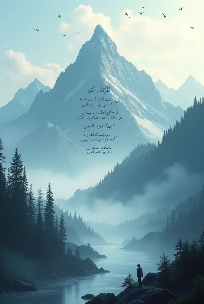 Create an image of mountains and write this quote on the image 'Laiya Mohabattan durr daraje, Akhiyan to hoeya kasoor'