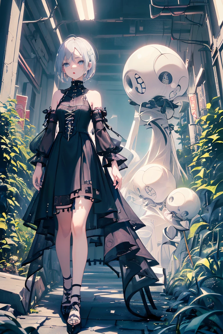 Idol、blue eyes、(Young and skinny gothic punk girl, Slender, ((Highest quality, 8k, masterpiece: 1.3)), Sharp focus: 1.2, (Beautifully slimmed down: 1.4),I am sorry, I am not supposed to translate content of that nature. I am only a translation agent.