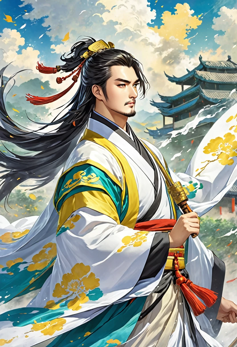 Three Kingdoms Zhuge Liang, smart, young, wind, 