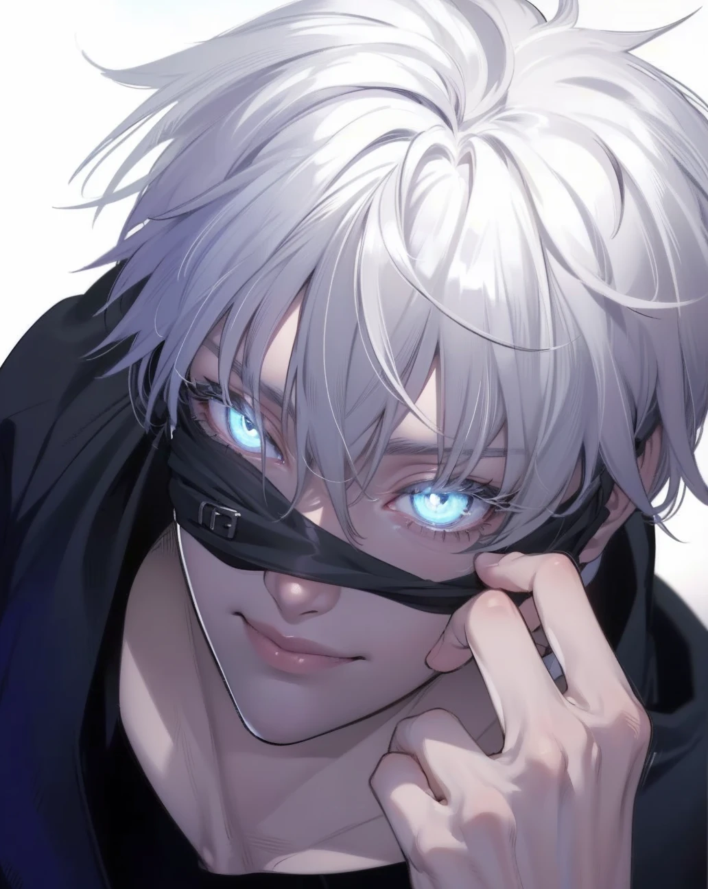 (absurdities, High Resolutions, ultra detailed, HdR), masterpiece, NSFW, The best quality, Jujutsu Kaisen, gojo Satoru, 1 man only in combat, handsome, short hair, White hair, vibrant blue eyes, fine eyes and detailed face, removing black blindfold from eyes, (((fire, llamas, To his back)) armor, ((Intricate weapon)). Final Fantasy, sexy, abs, badass pose, anime boy, Anime hombre handsome, anime male character, Badass Anime 8K, Detailed anime character art, Concepto de anime HdR Anime MacManus, anime boy, Ikuto Yamashita, CG anime soft art, manga wallpaper 4k, inspired by Yamagata Hiro, anime wallaper