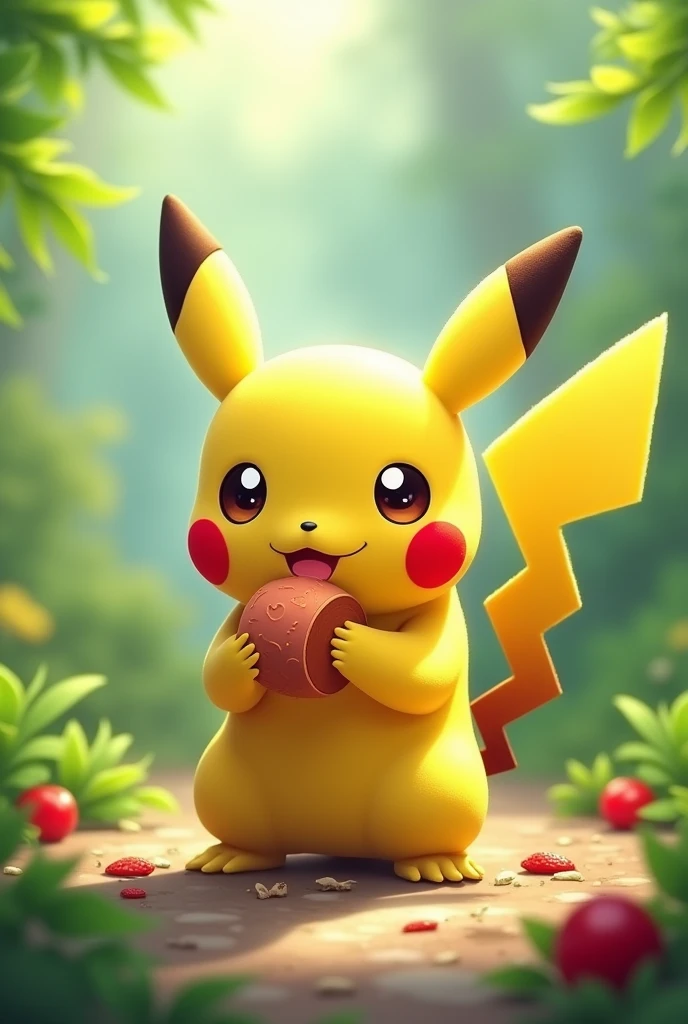 Pikachu eating