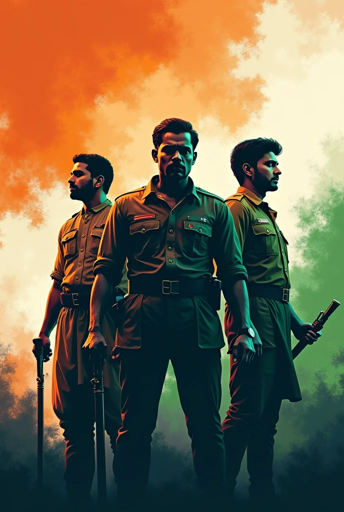 Indian independence day poster showing
Veer sawarkar,bhagat singh, chandrashekhar azad