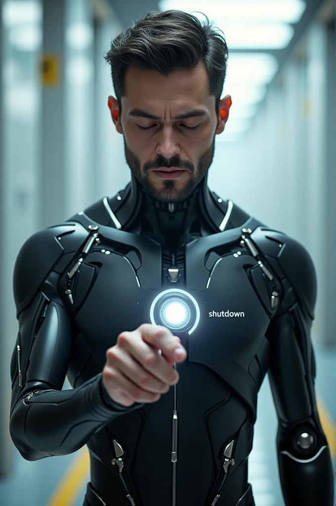 Imagem 4K homem com partes do seu corpo cyborgs no estilo cyberpunk