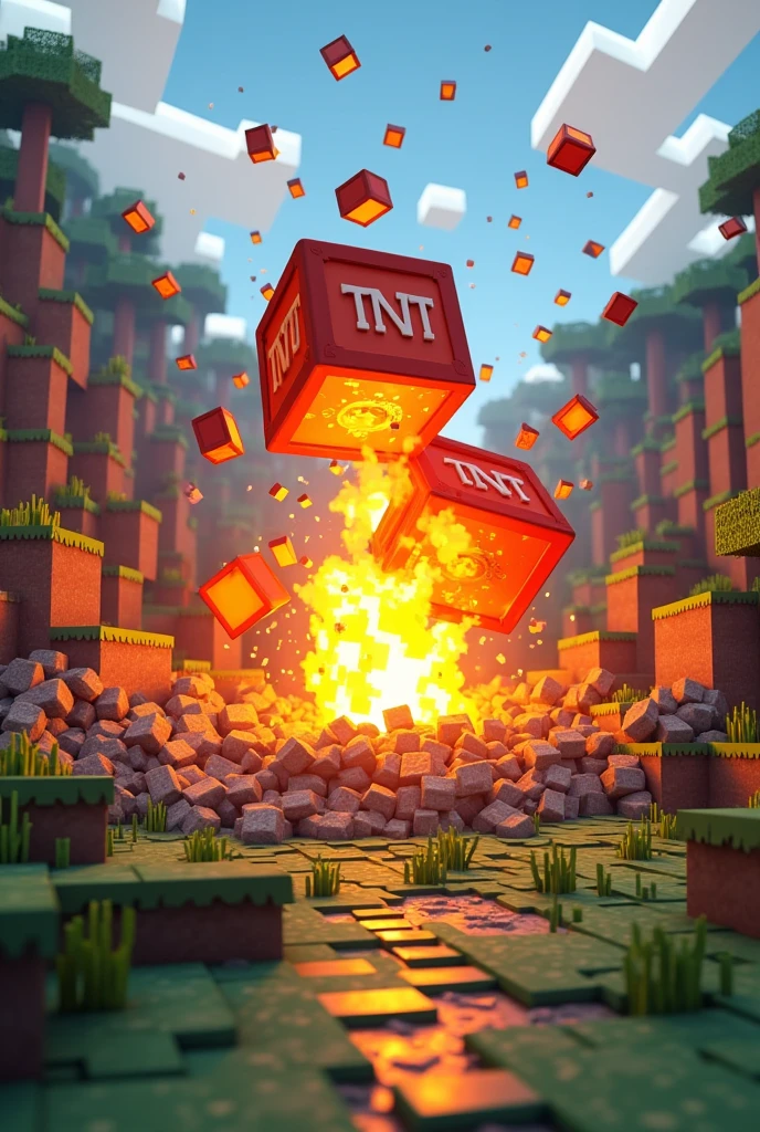 TNT explodes in Minecraft 