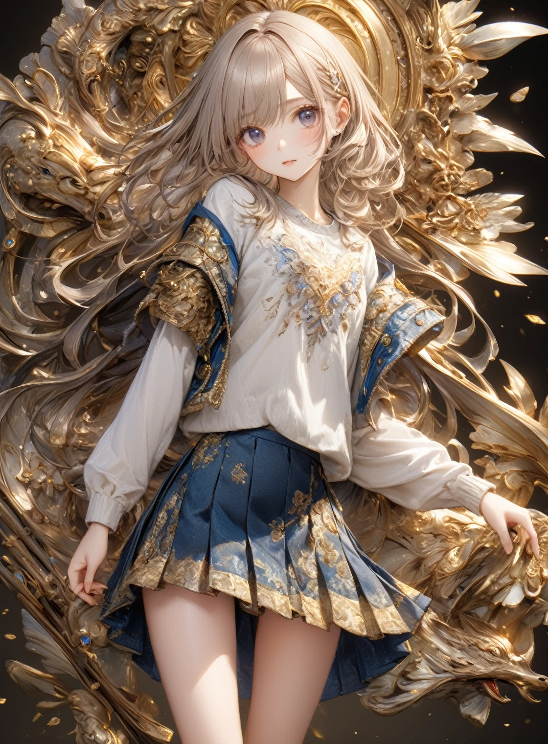 (mini skirt, Highest quality, 8k, 32K, masterpiece, 超High resolution,:1.2), Highest quality, High resolution, In detail, Very detailed and beautiful, Unique image, one person's,So cute ,A fantasy background like an electronic world on the balcony of a house, clear, Shining Eyes, 20-year-old woman, alone, Sharp face ,Fair skin, Woman with long brown hair, Iris, An innocent smile, Pierced ears sparkle, An elegant necklace adorns her slender neck., Rings and bracelets decorate the fingers. expensive_Big Breasts, Big Breasts 魔法使い,, Long Hair, Hanging out the laundry,Have a bra,Drying bra,背のexpensive(175cm), Slim yet toned figure, Short white hair down to the shoulders, Narrow waist, Long, slender legs, short hair,Upper body naked,Nipples are visible,Big Breasts,Large Breasts,looking out from the balcony