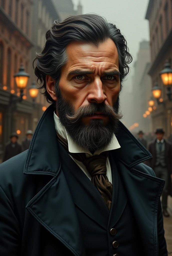 Thomas shelby in the 18th century with a beard 