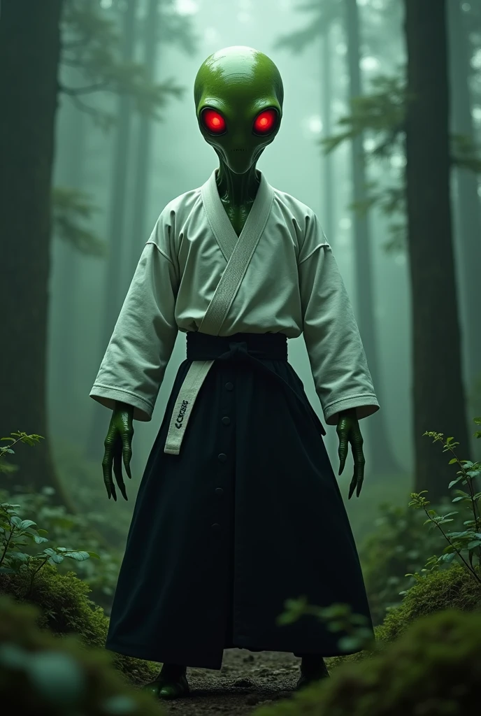 Flatwoods Monster Wearing a Aikido uniform