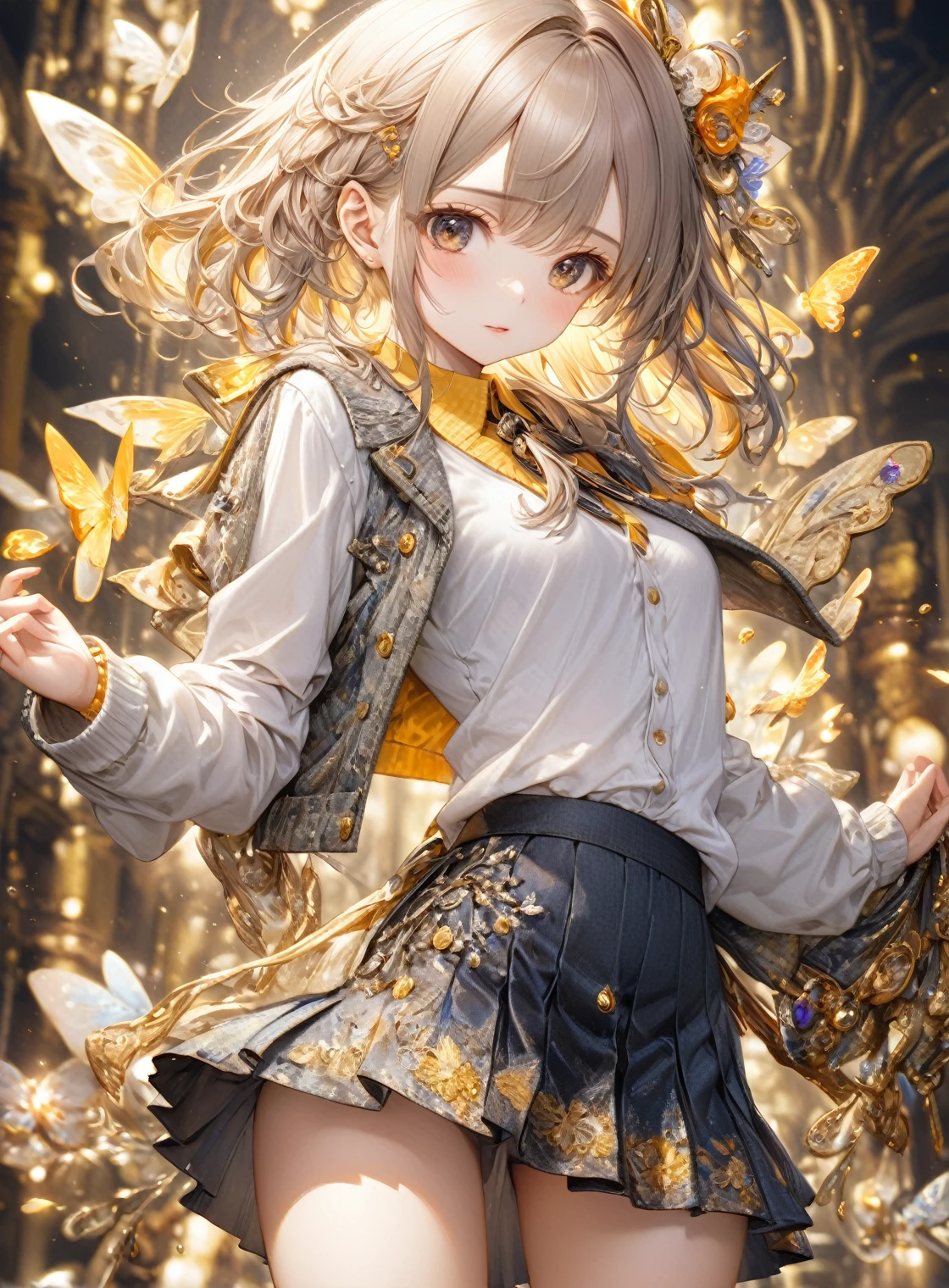 (mini skirt, Highest quality, 8k, 32K, masterpiece, 超High resolution,:1.2), Highest quality, High resolution, In detail, Very detailed and beautiful, Unique image, one person's,So cute ,A fantasy background like an electronic world on the balcony of a house, clear, Shining Eyes, 20-year-old woman, alone, Sharp face ,Fair skin, Woman with long brown hair, Iris, An innocent smile, Pierced ears sparkle, An elegant necklace adorns her slender neck., Rings and bracelets decorate the fingers. expensive_Big Breasts, Big Breasts 魔法使い,, Long Hair, Hanging out the laundry,Have a bra,Drying bra,背のexpensive(175cm), Slim yet toned figure, Short white hair down to the shoulders, Narrow waist, Long, slender legs, short hair,Upper body naked,Nipples are visible,Big Breasts,Large Breasts,looking out from the balcony,Fluorescent pink lighting,I can see her boobs,Nipples are visible,Large Breasts,Completely naked