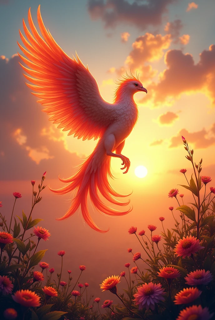 Phoenix, Sky. Sunset. Horizon, crystal, Flowers and Plants