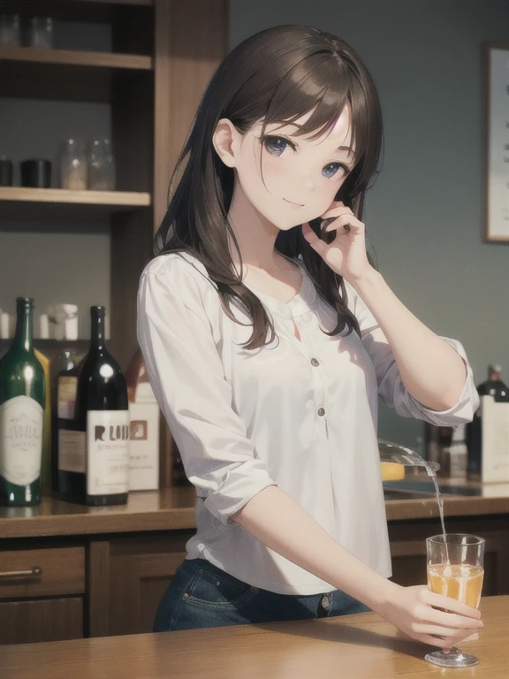 Drinking alone, pouring myself a drink, listening to Enka music.