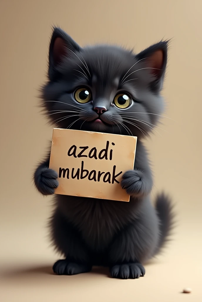 Small black kit saying "azadi mubarak"