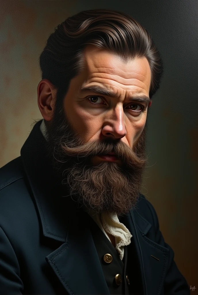 Thomas Shelby in the 18th century with a big beard and aged 30 