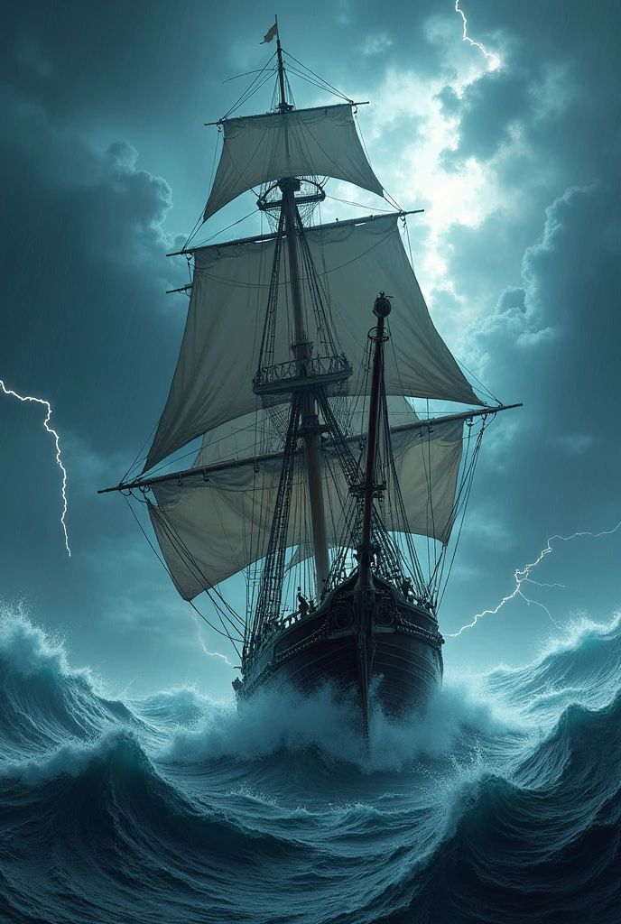 Ship with storm 10 photo