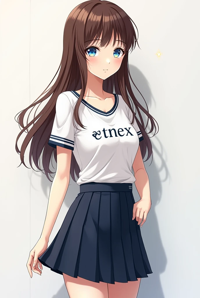((Itsumi Erika, a Russia girl,she is also rare with her blue eyes and its as beautiful as Gojo Satorou eyes.Itsumi Erika also has a very beautiful brown hair.She is 173cm.She is the hottest girl in the school.Itsumi Erika is a perfect girl.She is a new student. She is a rich girl but likes to wear simple clothes.like a badminton Yonex skirt, her Yonex T Shirt that has her name on it. And her Yonex 65Z3 shoes))
