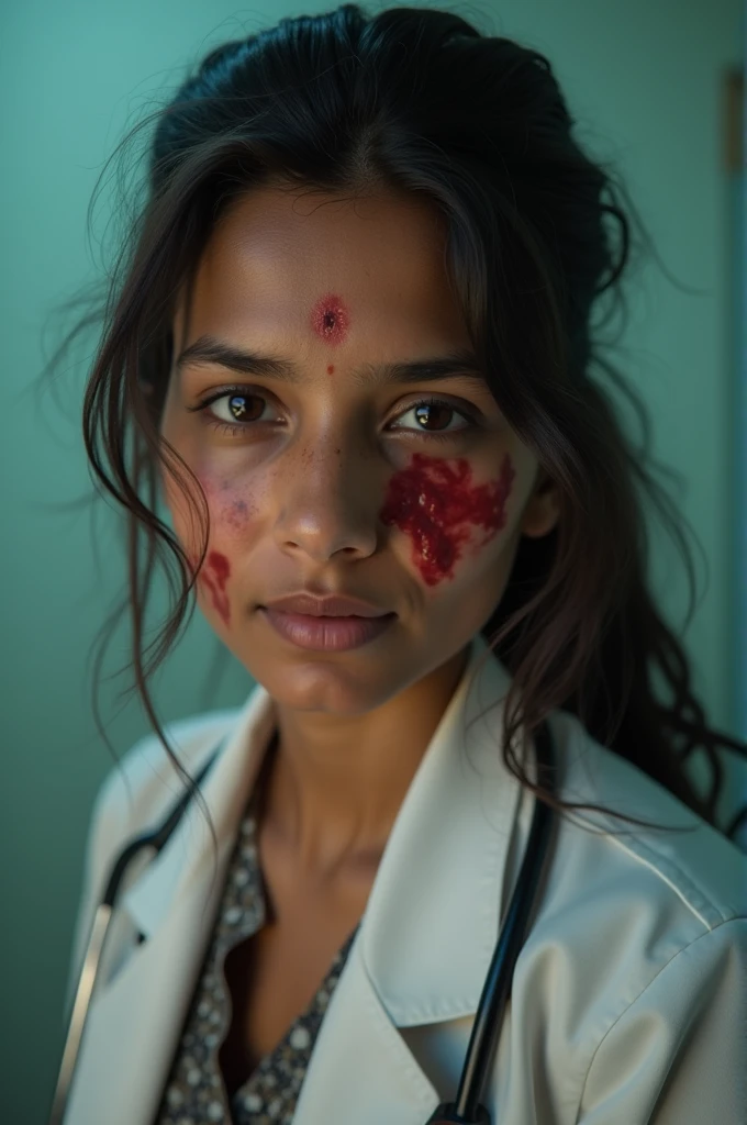 Indian clothes girl rape and murder victim doctor had both eyes injured, blood oozing from mouth, injured lips, entire face injured, injured neck, nails of fingers of both hands injured, blood oozing from injured private parts, injured left leg, injured stomach, heel of right foot injured and ring finger of right hand was broken.
