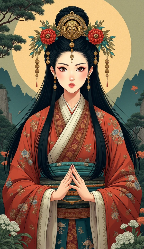 ichiro, ((Split color hair)), Illustration, 2D,
Super long hair,see through, Upper body,
, girl with, Solo, ((mideum breasts)), Smile, (Super long hair:1.2), blue grey eyes, Random colored hair, gloves,Upper body, earrings, Black Gloves, elbow groves, Hand up, random color, random color dress, makeup, lip stick, sakura petals pattern, bamboo leaves pattern, Rim Light, Back Light, pastel color,