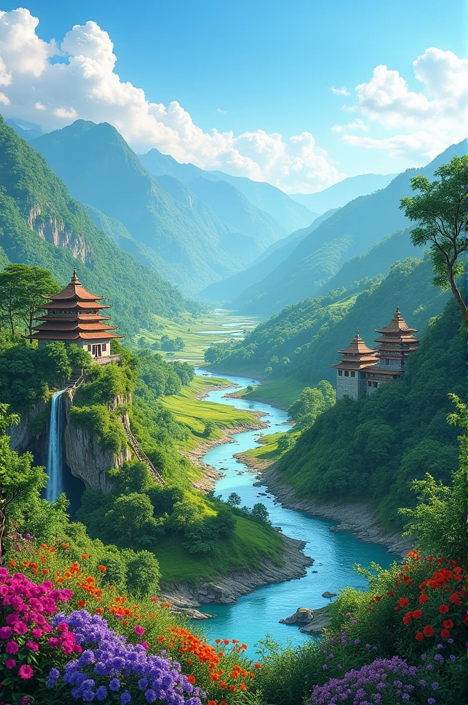 Generate a background image showing the beauty of Manipur