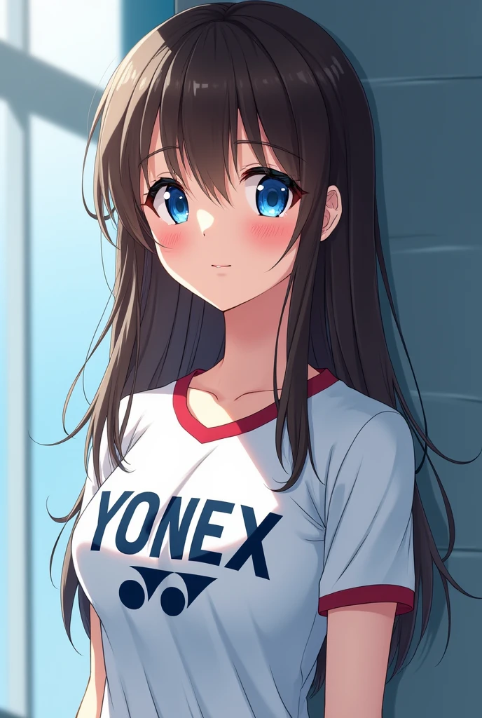 ((Itsumi Erika, a Russia girl,she is also rare with her blue eyes and its as beautiful as Gojo Satorou eyes.Itsumi Erika also has a very beautiful brown hair.She is 173cm.She is the hottest girl in the school.Itsumi Erika is a perfect girl.She is a new student. She is a rich girl but likes to wear simple clothes.like a badminton Yonex skirt, her Yonex T Shirt that has her name on it. And her Yonex 65Z3 shoes))
