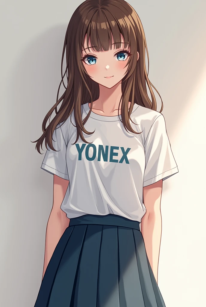 ((Itsumi Erika, a Russia girl,she is also rare with her blue eyes and its as beautiful as Gojo Satorou eyes.Itsumi Erika also has a very beautiful brown hair.She is 173cm.She is the hottest girl in the school.Itsumi Erika is a perfect girl.She is a new student. She is a rich girl but likes to wear simple clothes.like a badminton Yonex skirt, her Yonex T Shirt that has her name on it. And her Yonex 65Z3 shoes))
