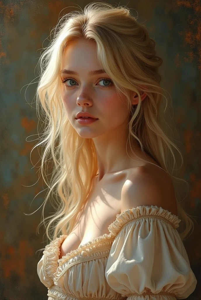 Masterpiece, best quality, Delicate and extremely beautiful girl,Delicate and extremely beautiful, world Masterpiece theater, Very detailed, Highly detailed, best quality, blonde hair, height, มีรายVery detailed,1 girl, best quality, illustration, look at viewer, Dough, canvas, oil painting, TRUEistic, TRUEist ,TRUE,