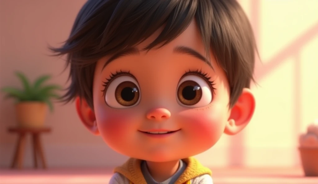 ??? facing the camera with a expression in love, Pixar style