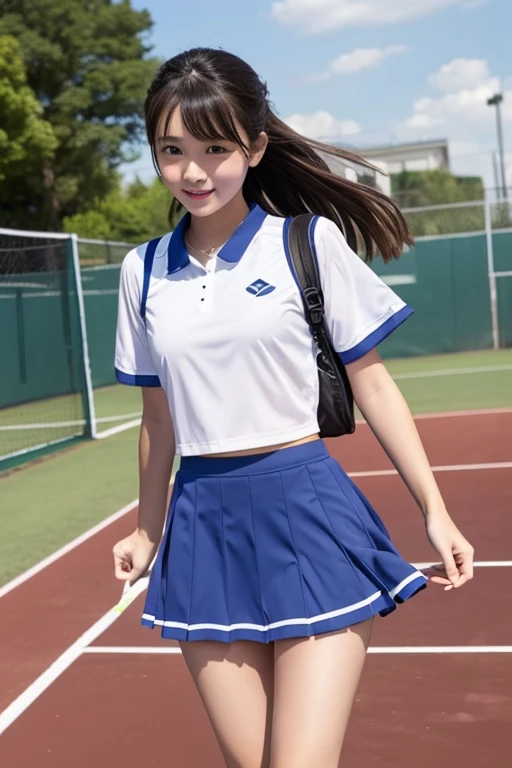 cute､high school girl､Tennis Wear､mini skirt､See-through､Fluttering in the wind