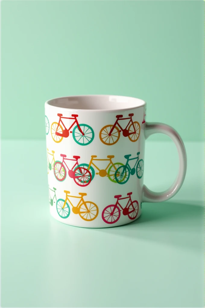 Coffee mug colorful cycle design