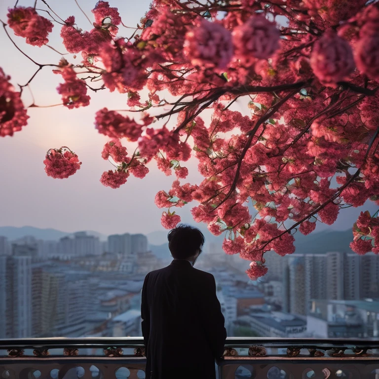 Background: classe vide la nuit.

Premier plan: des billets en forme de fleurs, avec des billets, résultat fleurs avec du sang qui coule dessus. Sombre, tragique, du sang. Coréen, coréen, korea. Argent salle, mafia, gang, lycéen, face au monde. Sombre, tragique, sang, flaque. Il y a du gris, du noir et surtout du rouge écarlate. Certains endroits de l'image sont flous comme si quelqu'un avait perdu la mémoire.