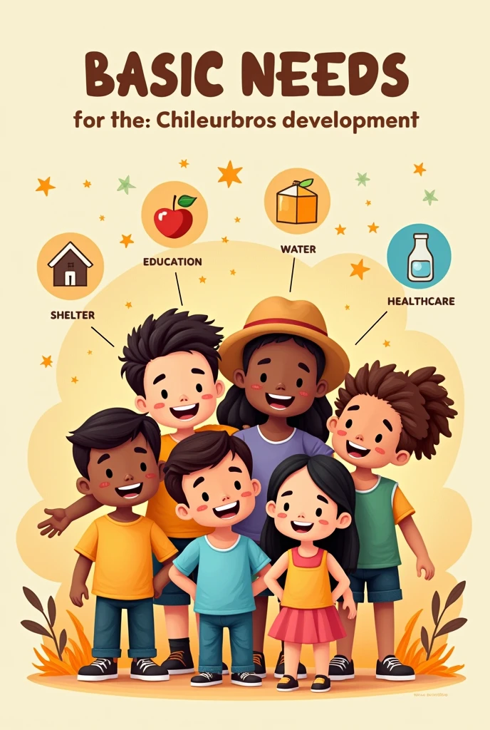 Poster about basic need for kids easy drawing 
