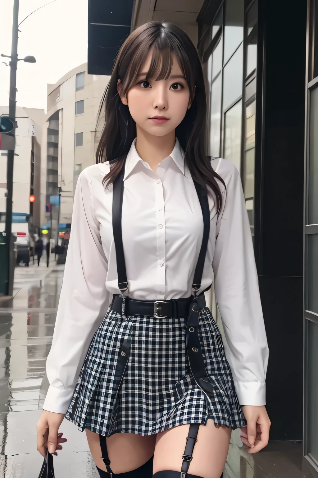 1 female, , high quality, masterpiece, Ultra-high resolution, Cinema Lighting, 1 female, , high quality, masterpiece, Ultra-high resolution, , Cinema Lighting, suspenders Moderate breasts Small face Looking up Sweat Thin belt buzzer 脇Sweat garter belt Belt on pants holster Hands behind your back Looking up Anxious face Knee-high Knee socks Knee-highソックス garter ふとももにgarter belt Checkered mini skirt Panty shot Skirt gap Armament holster holster Hands behind your back Anxious expression Anxious face, legs apart Armament Leg Holster holster See-through clothing heavy rain Rain-soaked dress shirt,Moderate breasts ガーターbelt suspenders Garter on the thigh Checkered mini skirt Looking up Pause belt Armpit sweat Hands behind back Raise your hands
