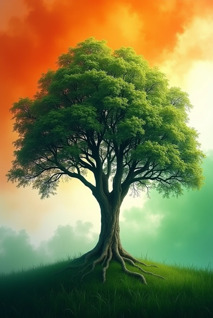 Tree in Indian flag