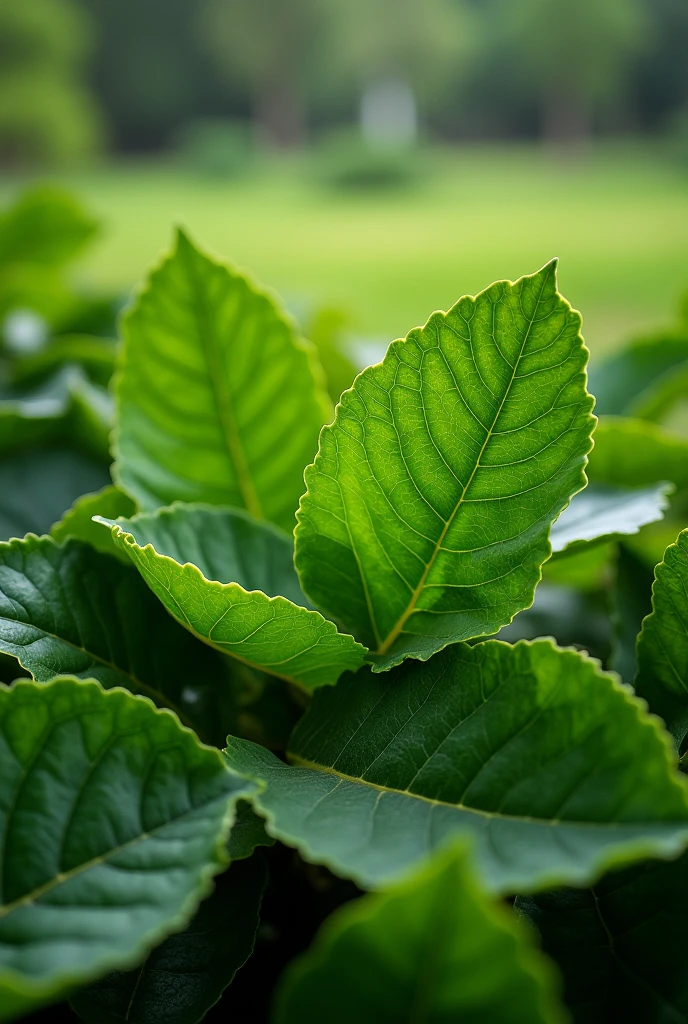 kaffir lime leaves, in a park, very real