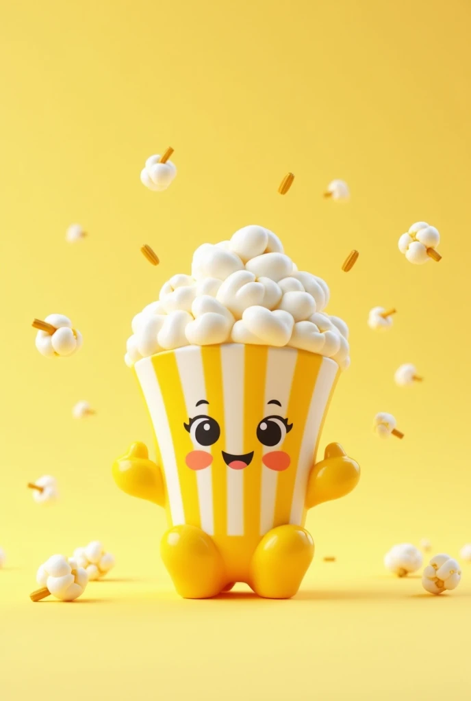 popcorn powch design white and yellow colour