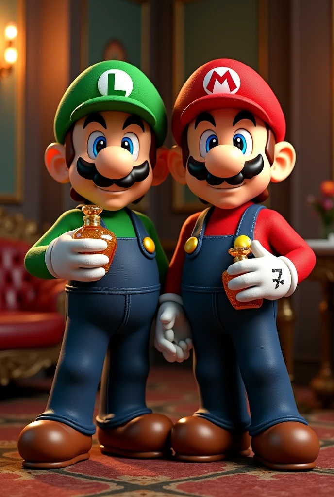 Mario bros wearing a parfum