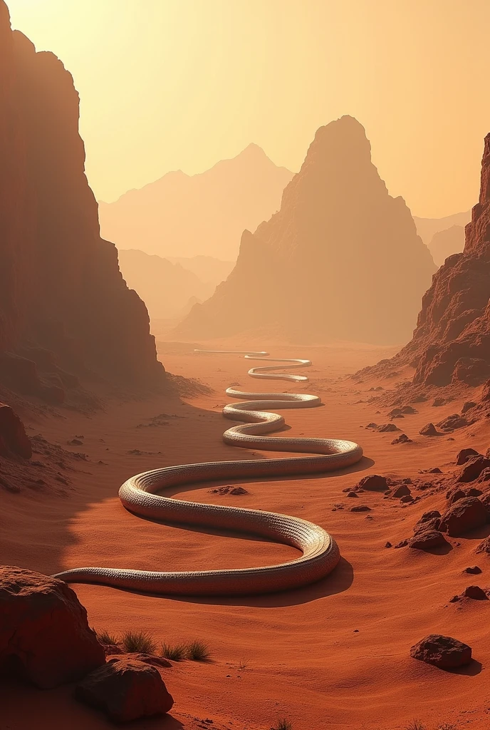 Snake walking on mars