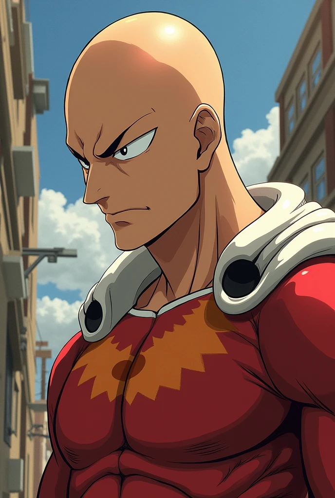 One Punch Man, Saitama Gigachad Face, Madhouse Studio Style Image