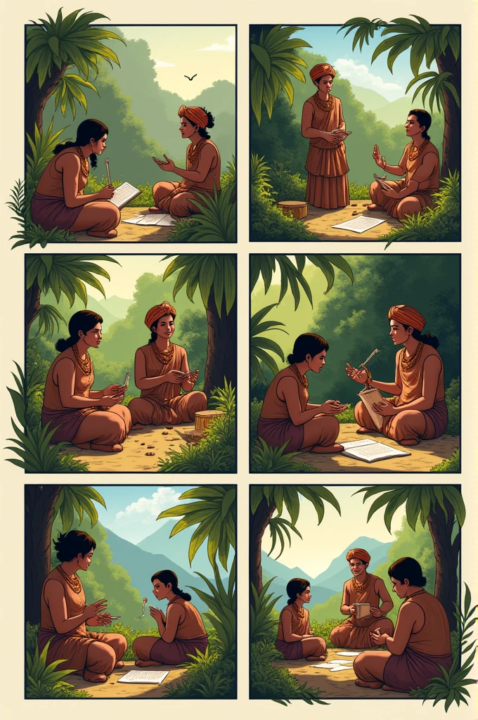 Create a six panel grid comics about the pre colonial period in the Philippines. Give highlights to the literature
Folksong
Folktales