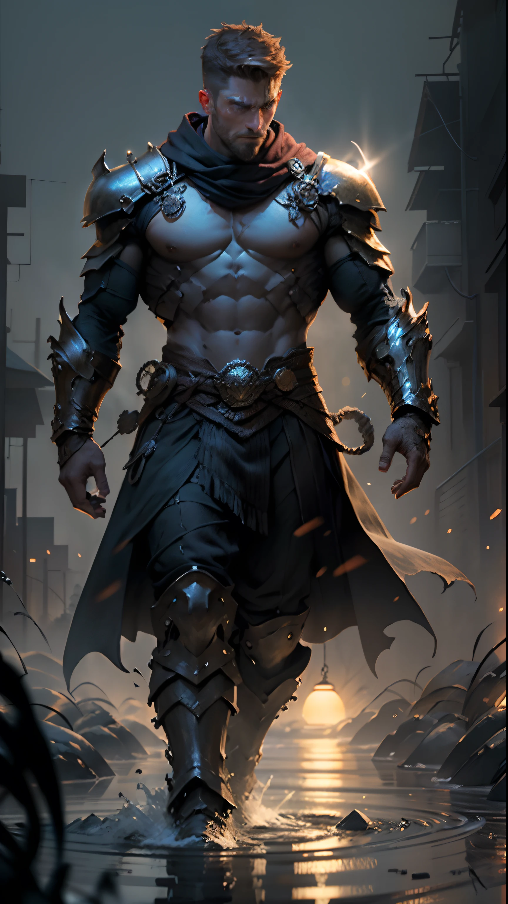 **3d appearance, A stunning full body portrayal of gerrard butler as leonidas in the 300 movie in the midst of an intense at night battle. nightmare. Japanese style. Cyberpunk. lightning. Dynamic composition showcasing the powerful, Smooth motion, Pastel tones enhance the dramatic action. touching, Surrealism, Movie Lighting, 电影photography, Extremely detailed and complex, 周围的 VFX volume雾, at night, Super Max, Surrealism, Very detailed, High target Compared, rtx on, HDR, photography, Practical, Degrees of , Field of view, Motion Blur, lens flare, 50mm prime lens/ 1. 8, White Balance, Super Resolution, megapixel, ProPhoto RGB, Virtual Reality, High target, epic, rear lighting, Lighting background, Natural Lighting, Incandescent lamp, optical fiber, Mood lighting, Cinema Lighting, Studio Lighting, Soft lighting, volume, Compared, Dark Lights, Accent Lighting, Projected global illumination, Screen Space Global Illumination, Ray Traced Global Illumination, Red stripe light, 45% Cool colors, Optics, Scattering, glow, shadow, Surrealism, Alkaline water, Refractive water, Fine details, complex, ultra - detailed photography, High target - sharpness, High target reflection, 获奖photography作品