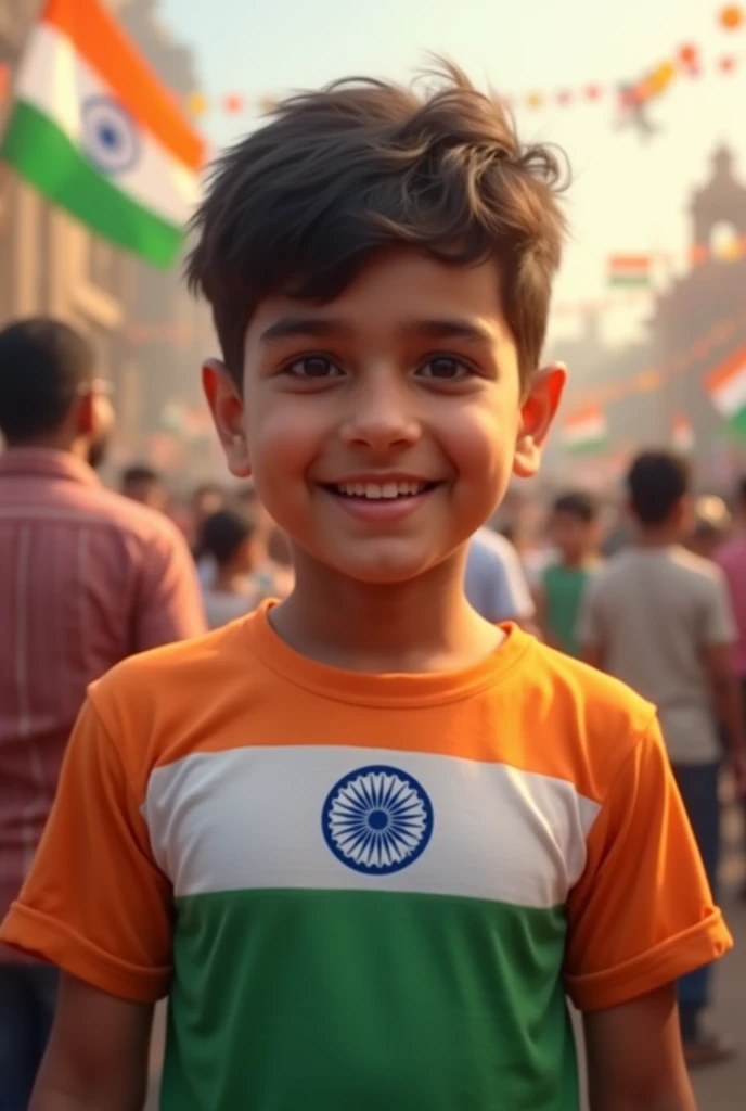  15 August  ahad name shirt 17 year  old boy tiranga 
