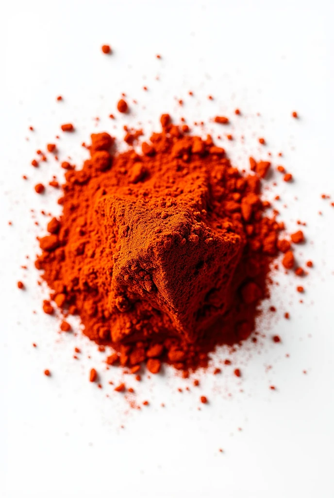 Red chili powder, white background, for product uploading
