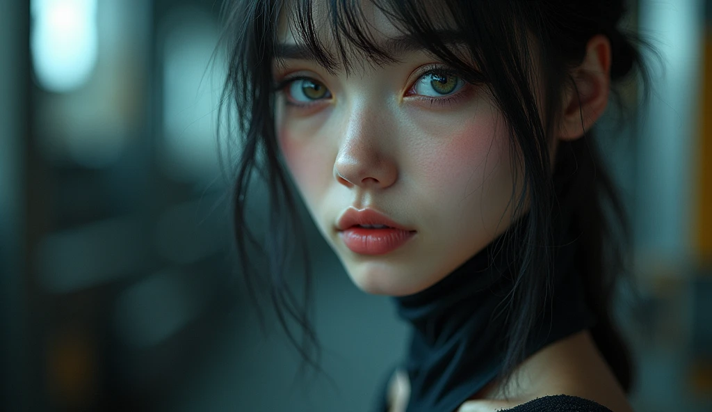 incredibly beautiful girl, focus on eyes, machinarium, gothic spantim style, transparency, elasticity, perfect figure and bust, close-up, hyperrealism, cold light, professional photo, contrast, close-up, contrast, shadows, darkening, clarity, colorfulness.