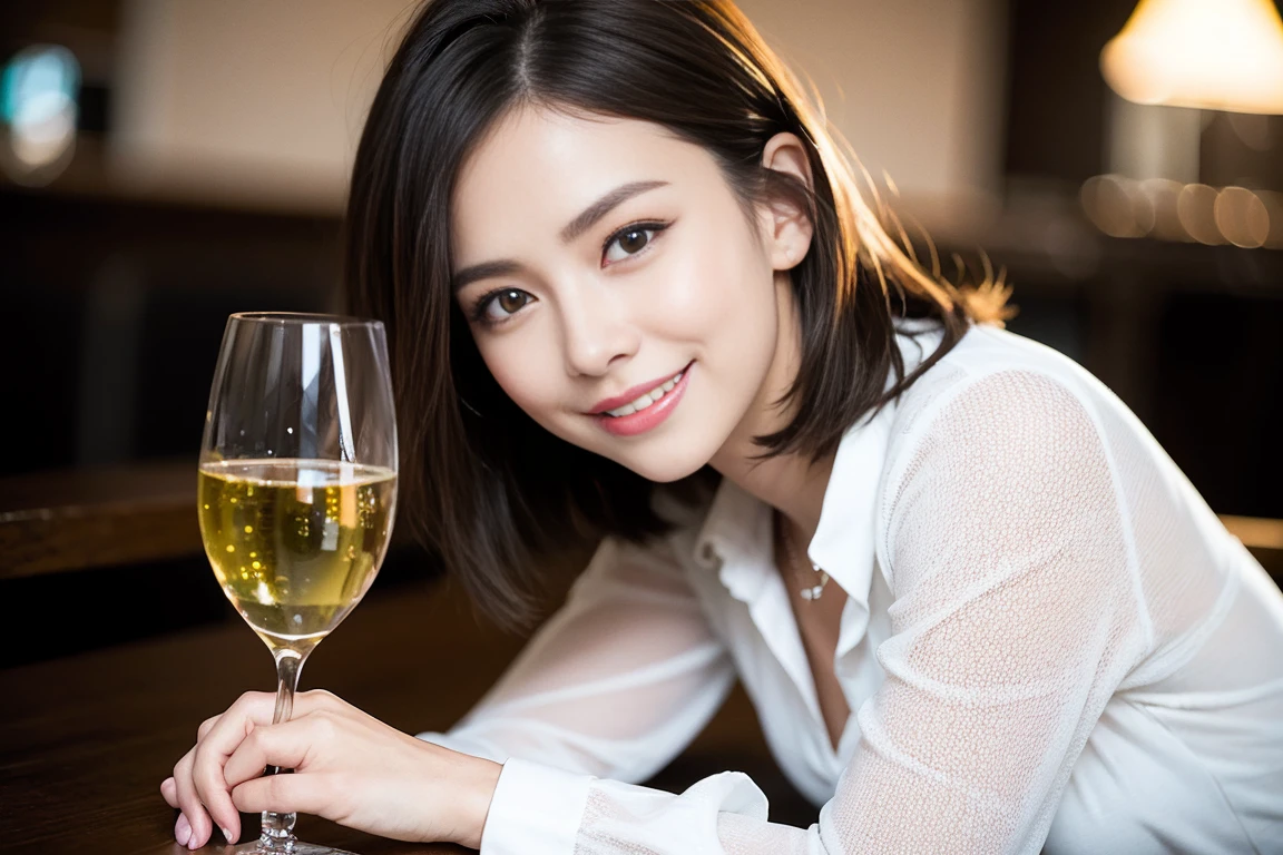 ((Highest quality、8k、masterpiece:1.3))、slimカップル、modelカップル、(Realistic, Intricate details:1.2), Japanese food、Buckwheat、Japanese sake、Shochu 、Amazing view of the sunset sky and clouds、A bright smile、The wonderfulness of smile、Bright image、Beautiful Face, blue eyes, The light shines on your face, blush, short hair,Bright Face、 (Age 37), 39 years old, sparkling wine、Two beauties、Brown Hair、Shortcuts、Long sleeve shirt、dress、Beautiful woman 1, (slimな顔), (The body is slim), (Brown Hair), (Shortcuts), cheeks turn a little red,Attractive beauty、restaurant, In a prominent place (From the waist up) Nova Frog Style, actress, model, Upper Body, White wine, slim, smile, (smile: 1.15), Beautiful fine grain, Depth f/2,saturation, High Contrast, Strong light and shadow,Moist Body:1.5、3D texture、Delicate eyes、Brown Hair、The hair is very shiny、