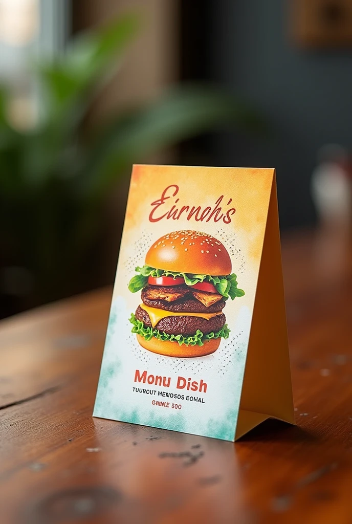 create an food industry (e.g, pizza shop, coffee shop, fast-food, etc.) 
-Make a table tent card showing the specialty of the day. 