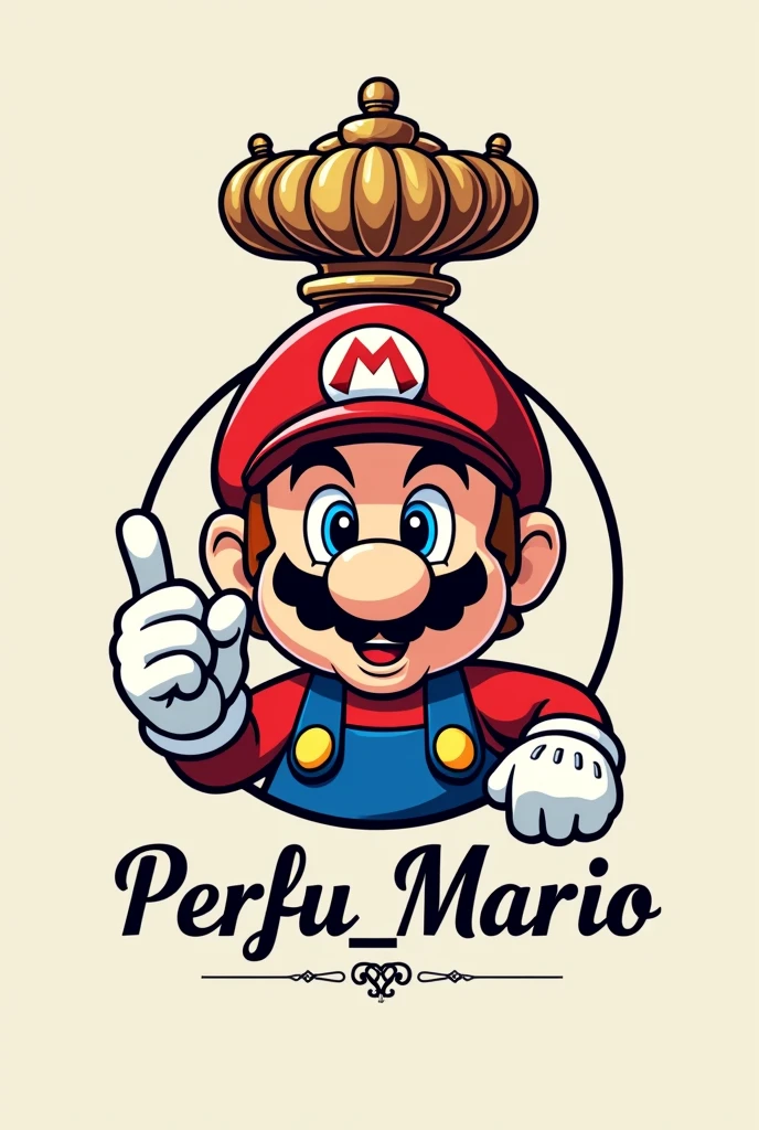 A logo from Mario bros wearing parfum and the tittle Is "Perfu_Mario"