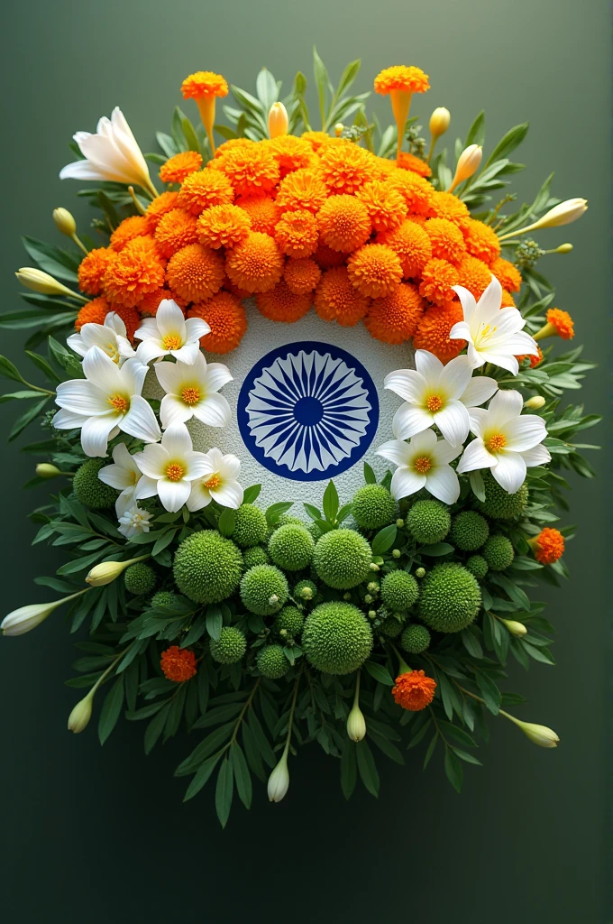 Indian Flag flowers style 