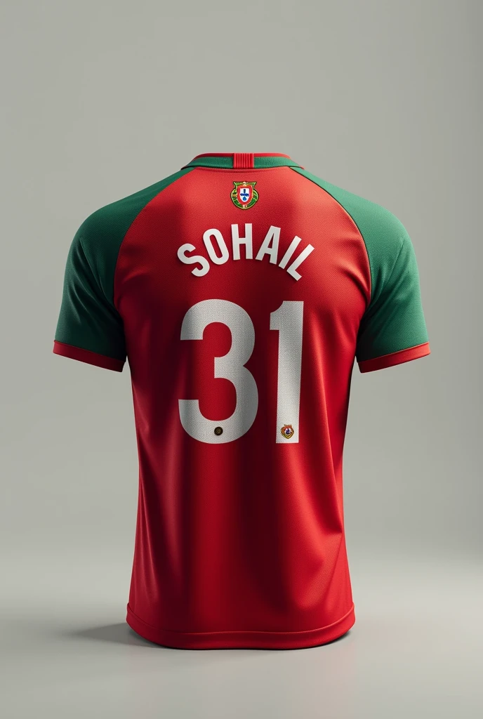 football purtugal jersey number 31 and name Sohail with out men