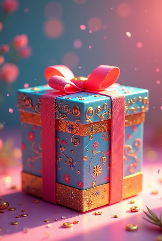 Jewellery packing box in rainbow color