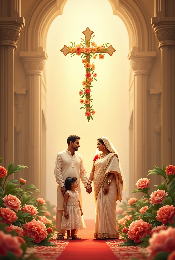 Christian marriage invitation card 


_Front of the Card_

- A beautiful image of a cross or a Bible verse
- "Together with their families"
- Deepika Guntur
- and
- Raj Kumar
- request the honor of your presence

_Inside of the Card_

- "At the marriage of their children"
- Deepika Guntur (son of)
- Mr. Sudhakar Guntur and Mrs. Padma Guntur
- and
- Raj Kumar (daughter of)
- Mr. Baskar and Mrs. Latha
- On 18th August 2024 at [Time]
- At Hallelujah Ministries Main Church, Markapuram 

